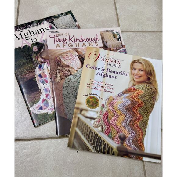 Set Of 3: Afghan Crochet Instruction Books - All Never Used! - Picture 1 of 13